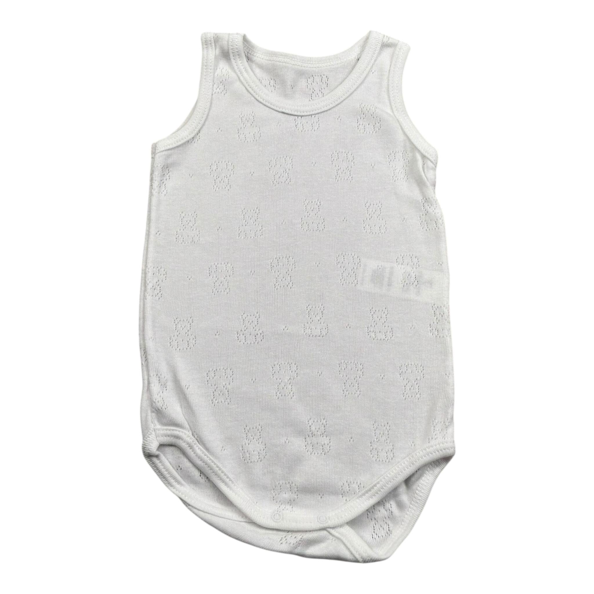 Calamaro Body Mezza Manica Tinta Unita con Trafori per Neonato BDM1 BIANCO CALAMARO 