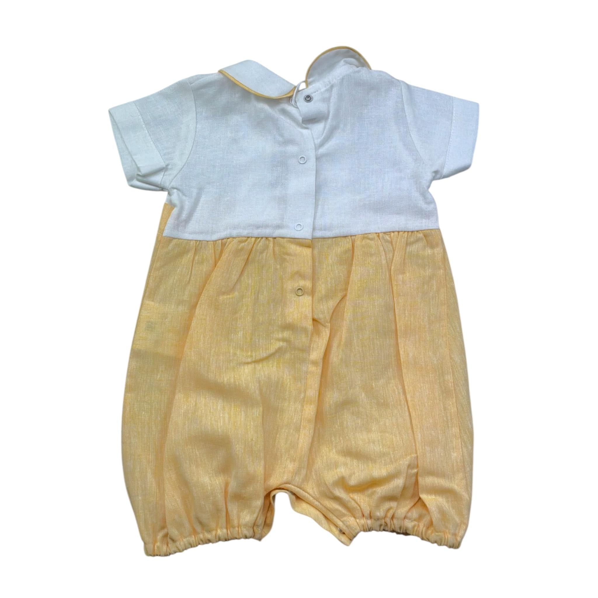 Le Bebe' Pagliaccetto Mezza Manica Bicolore per Neonato LBB5408 BIANCO/GIALLO LE BEBE' 