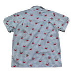 Saint Barth Camicia Tinta Unita con Fantasia A Righe Mezza Manica per Bambino 00783L BIANCO SAINT BARTH 