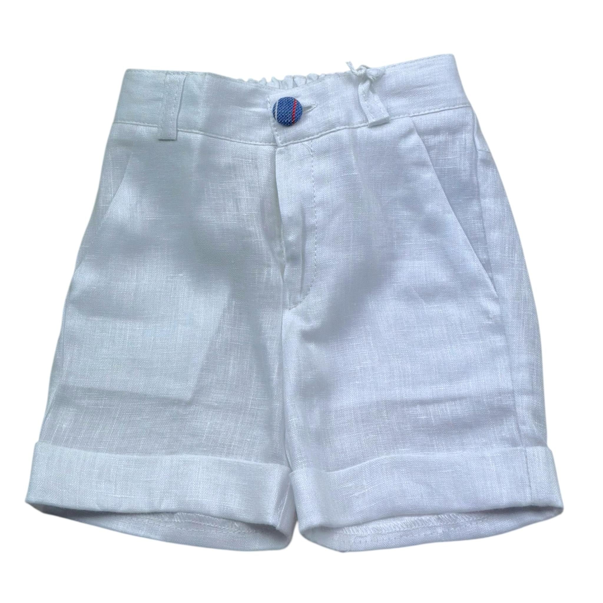 Manuel & Frank Bermuda Tinta Unita con Elastico In Vita  per Neonato MF2181I BIANCO MANUEL & FRANK 