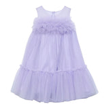 Abel & Lula Abito Tinta Unita Giromanica con Tulle per Bambina 5051 LILLA ABEL & LULA 