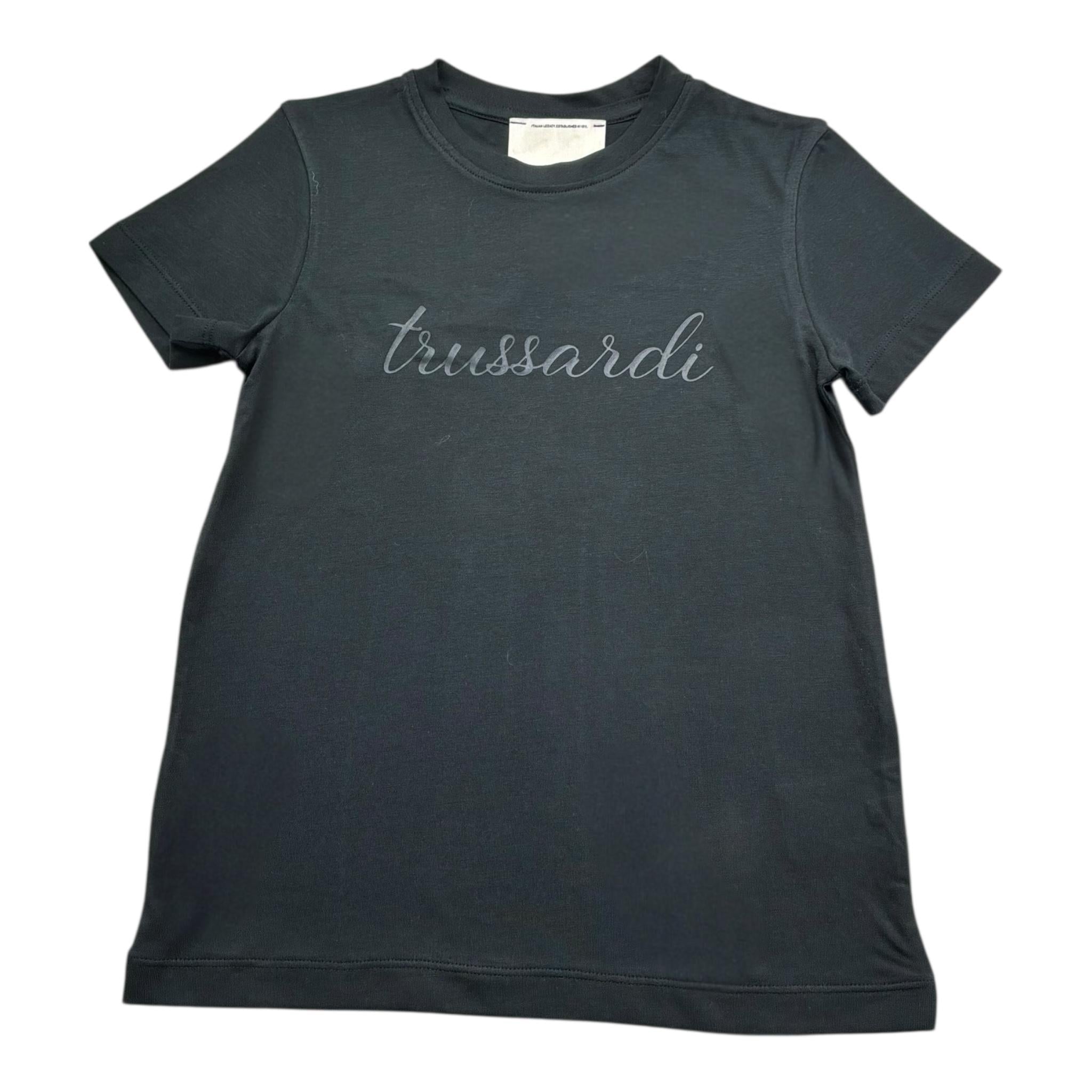 Trussardi T-Shirt Girocollo Tinta Unita con Logo per Bambina TGP26001TS NERO TRUSSARDI 