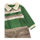 NINNAOH completo 2pz tricolore maglia-pantalone Verde per Neonato I24322CF VERDE NINNAOH 