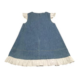 Elisabetta Franchi Abito In Denim Giromanica Tinta Unita per Bambina EGAB192 AZZURRO ELISABETTA FRANCHI 