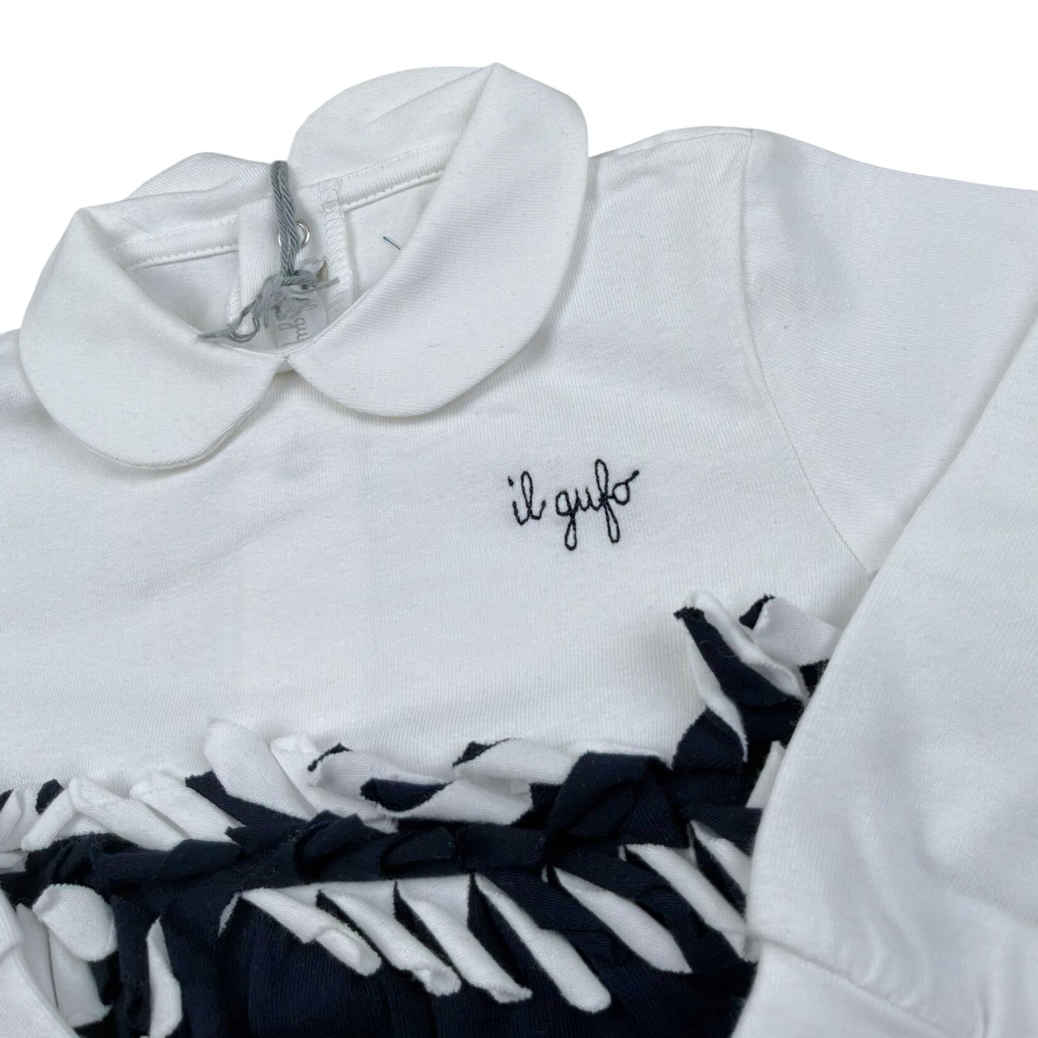 Il Gufo Tutina Bicolore con Stampa per Neonata P19TP254M0032 BIANCO/BLU IL GUFO 