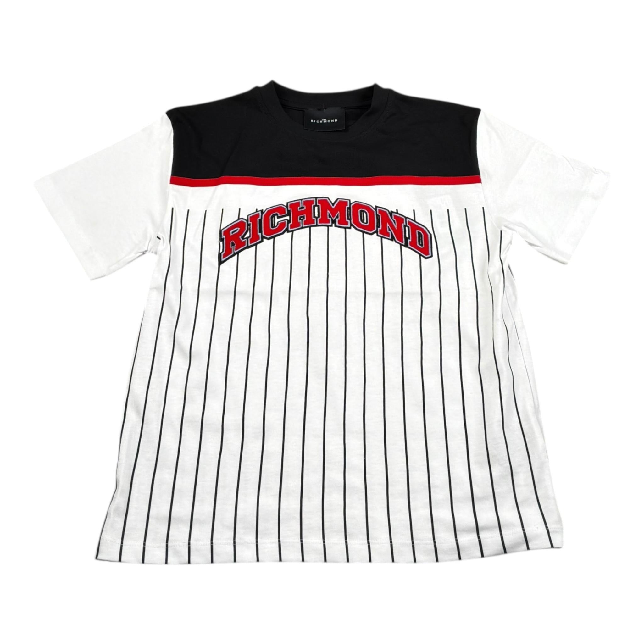John Richmond T-Shirt Bicolore con Fantasia A Righe per Bambino RBP26129TS NERO/BIANCO JOHN RICHMOND 