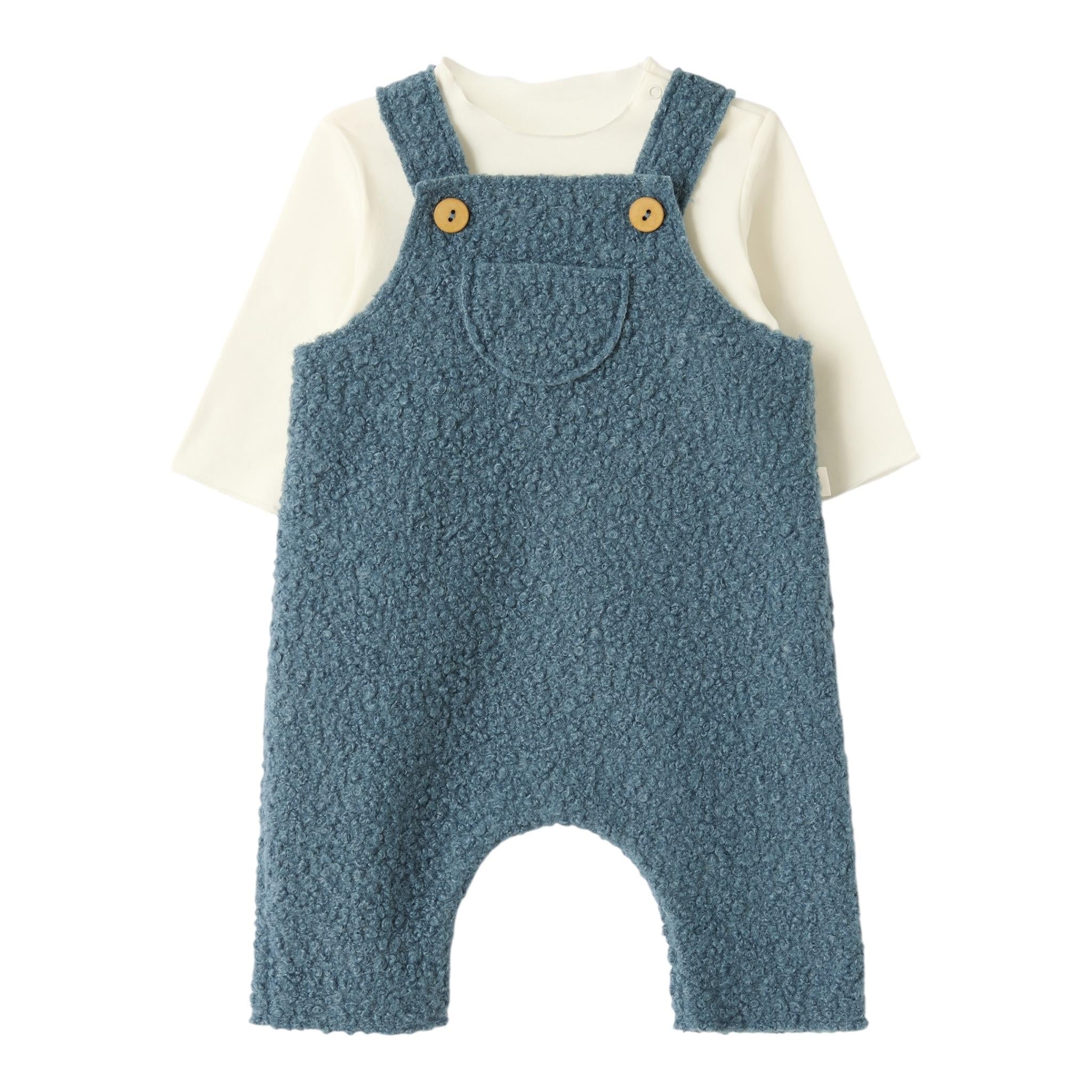 TEDDY E MINOU completo 2 pezzi shirt-salopette Blu per Neonato I24CP053PE027 BLU TEDDY E MINOU 