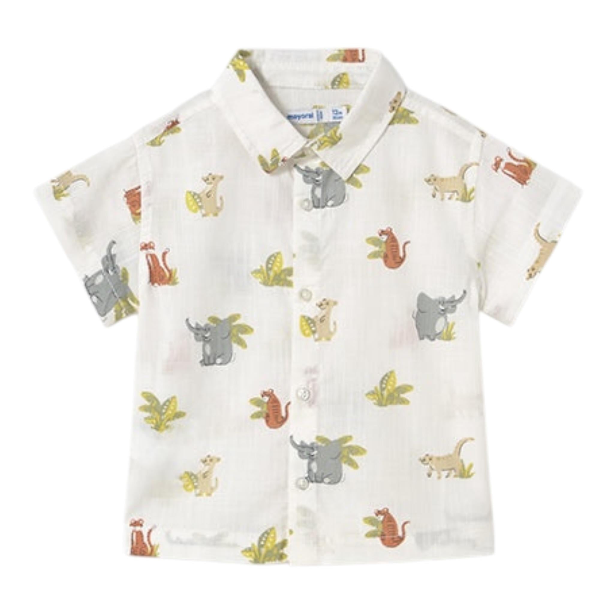 Mayoral Polo Mezza Manica Tinta Unita con Stampa per Neonato 1109 PANNA MAYORAL 