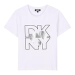 Dkny T-Shirt Tinta Unita con Stampa per Bambina D62305 BIANCO DKNY 