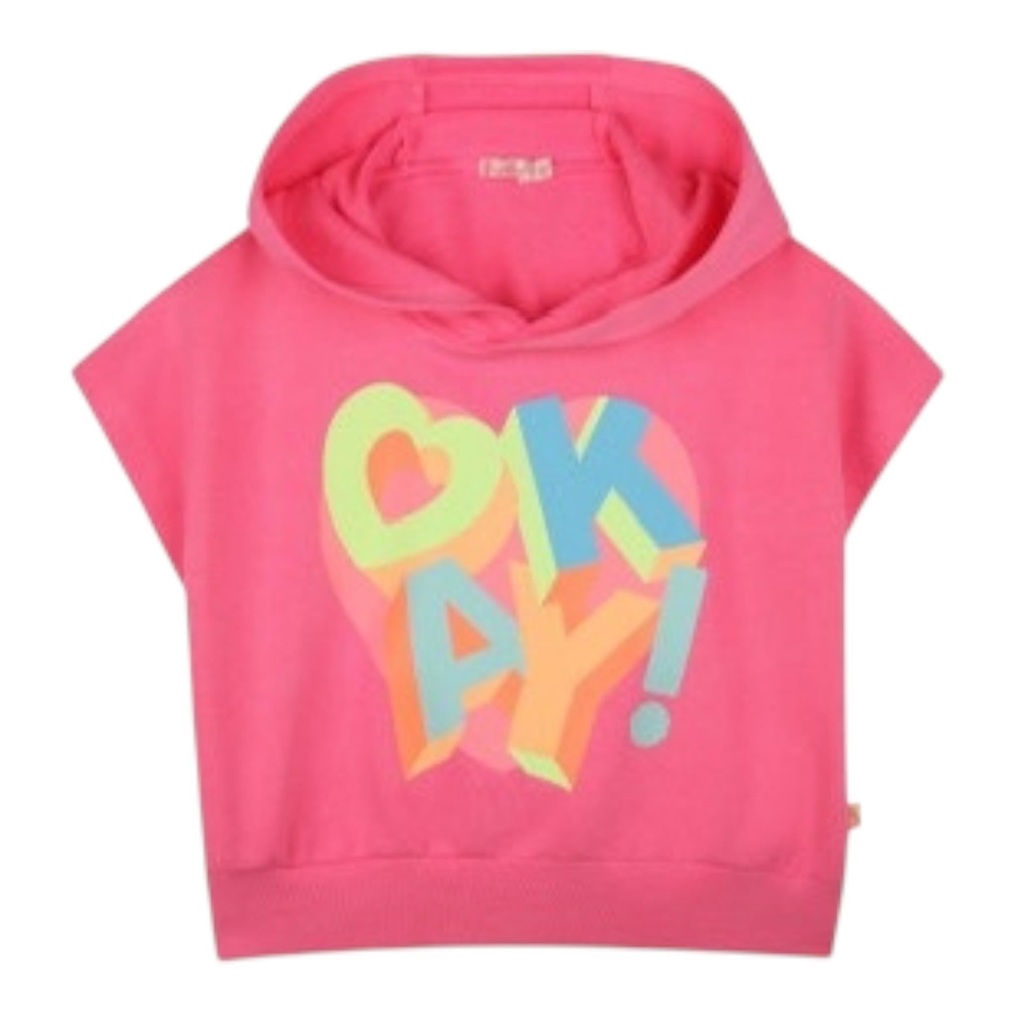 Billieblush Felpa Smanicata Tinta Unita con Cappuccio per Bambina U20846 ROSA FLUO BillIEBLUSH 