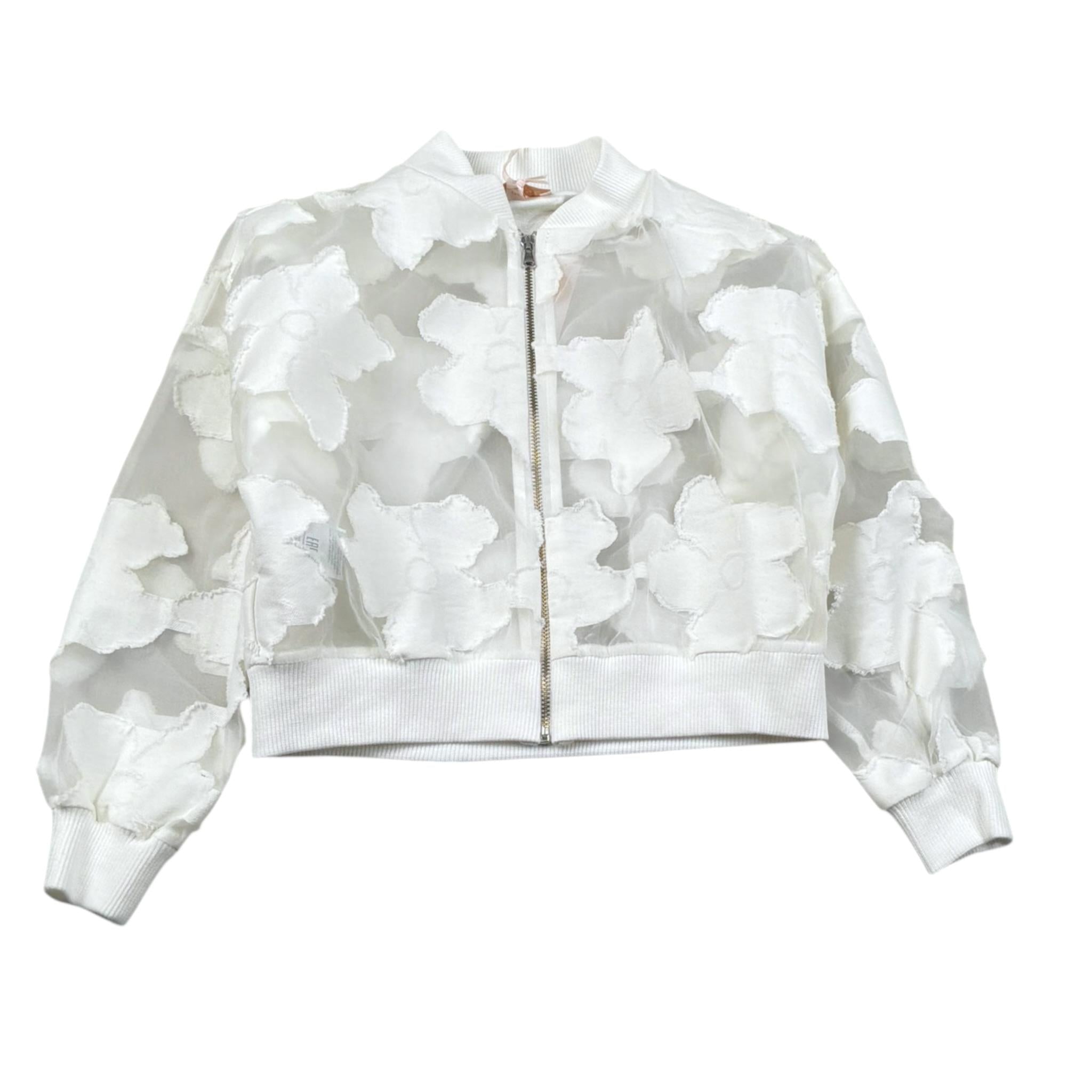 Please giubbinoTinta Unita con Zip E Ricami per Bambina JB37384G73 BIANCO PLEASE 