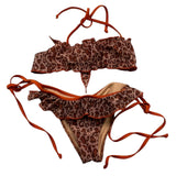 Cotazur Costume 2 Pezzi Fascia-Mutandina Fantasia Maculata Beige Per Bambina