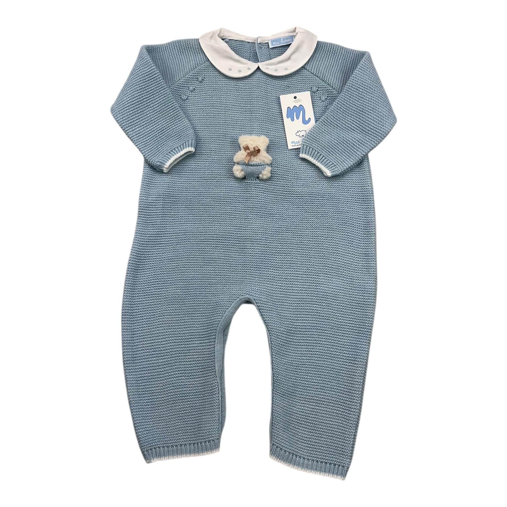 MAC ILUSIO'N tutina tinta unita con colletto Azzurro per Neonata 9449 AZZURRO MAC ILUSIO'N 