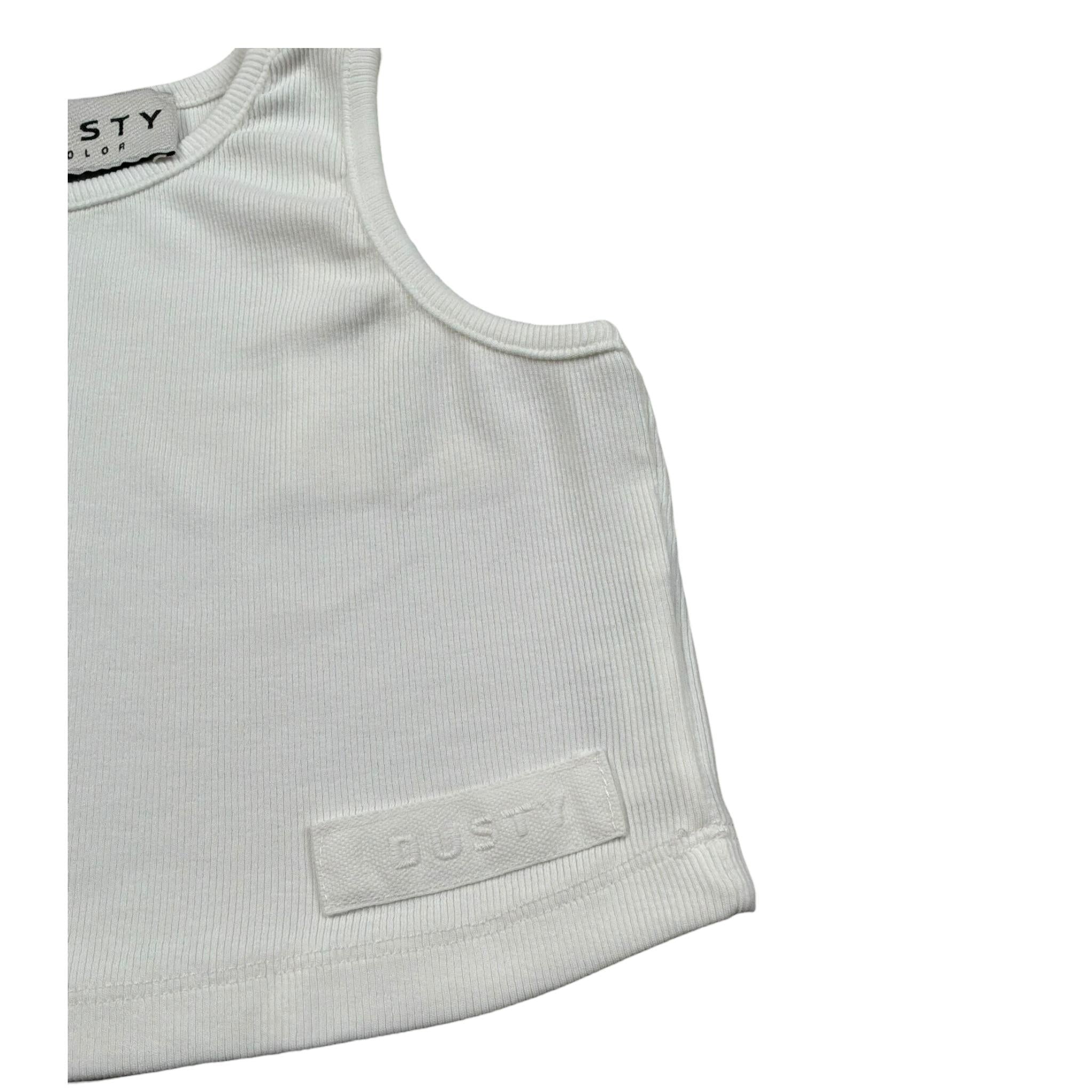 Dusty Color Top Giromanica Tinta Unita per Bambina DJWS5010CN BIANCO DUSTY COLOR 