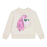 BillIEBLUSH maglia girocollo tinta unita con stampa glitterata Panna per Bambina U20471JX PANNA BillIEBLUSH 