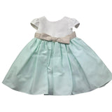 Le Bebe Abito Mezza Manica Bicolore per Neonata LBG6432 VERDE ACQUA LE BEBE 