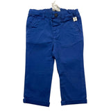 Carre'Ment Beau Pantalone Tinta Unita Con Girovita Regolabile Blu Per Neonato