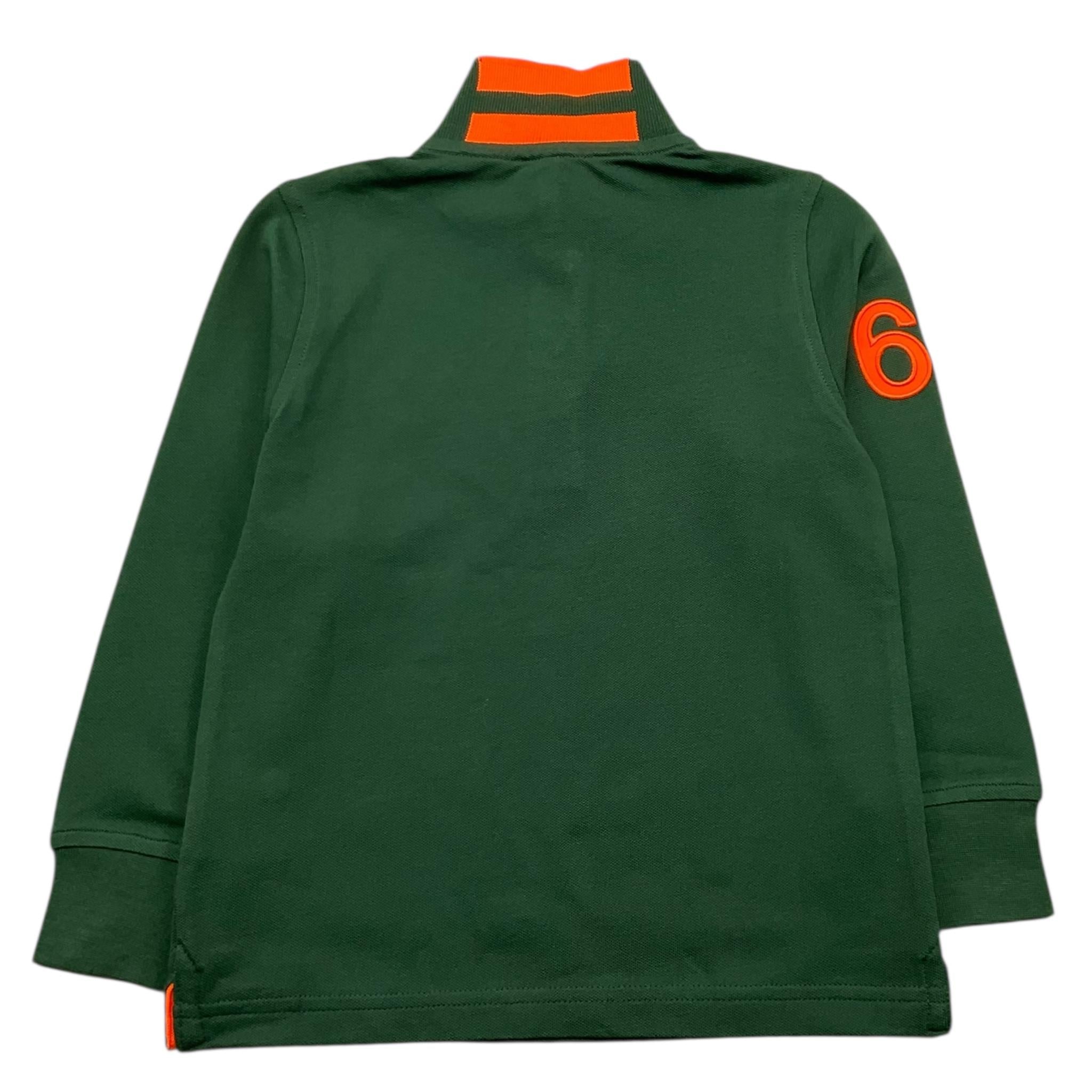 SUNS68 polo manica lunga tinta unita con logo in contrasto Verde per Neonato A44312 VERDE SUNS68 