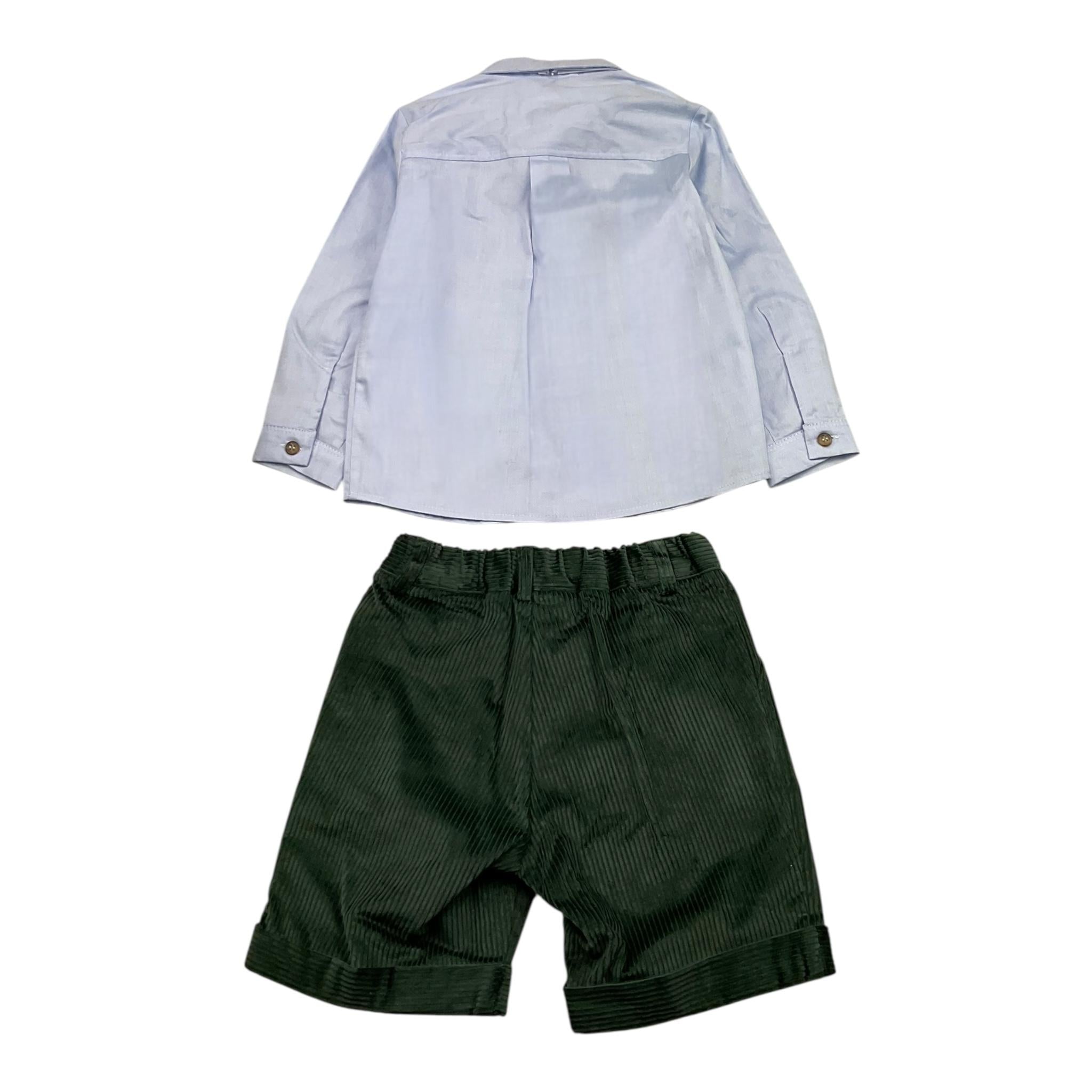 BARCELLINO completo 3pz papillons-camicia-bermuda Azzurro per Neonato 105204 AZZURRO BARCELLINO 