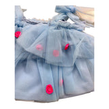 Miss Grant Top Giromanica Tinta Unita In Tulle con Applicazioni per Bambina MG1295J AZZURRO MISS GRANT 