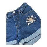 Moschino Short In Denim Tinta Unita con Stampa per Neonata MUQ01T BLU MOSCHINO 
