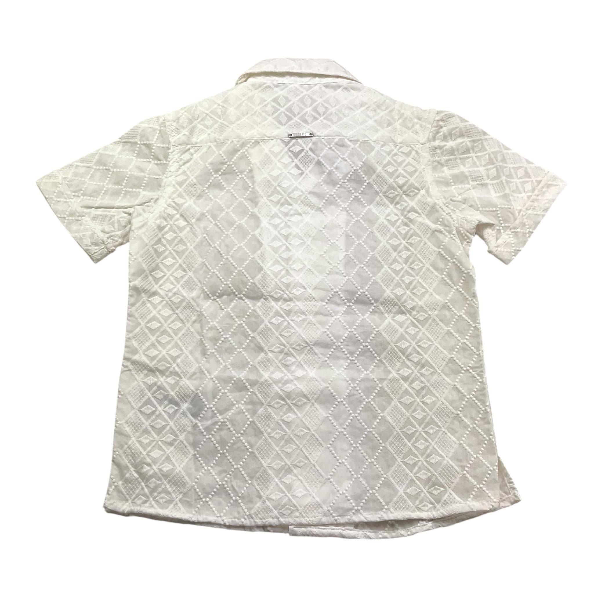 Antony Morato Camicia Tinta Unita con Fantasia Mezza Manica per Bambino MKSS00073 BIANCO ANTONY MORATO 