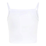 Diesel Canotta Bretelline Tinta Unita con Stampa Brillantinata per Bambina J02201XX BIANCO DIESEL 