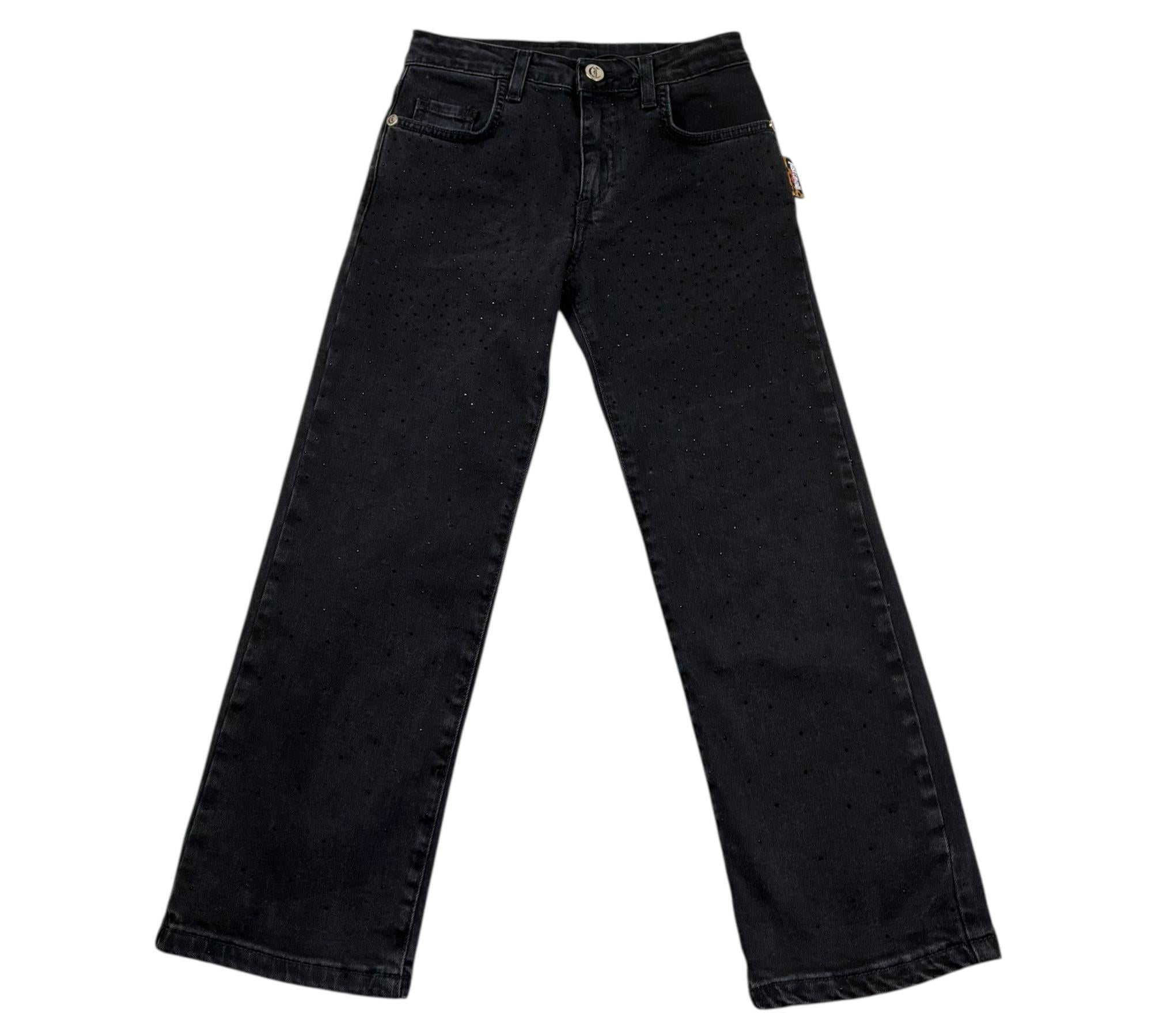 Just Cavalli Jeans Tinta Unita con Brillantini per Bambina JGP26136JE NERO JUST CAVALLI 