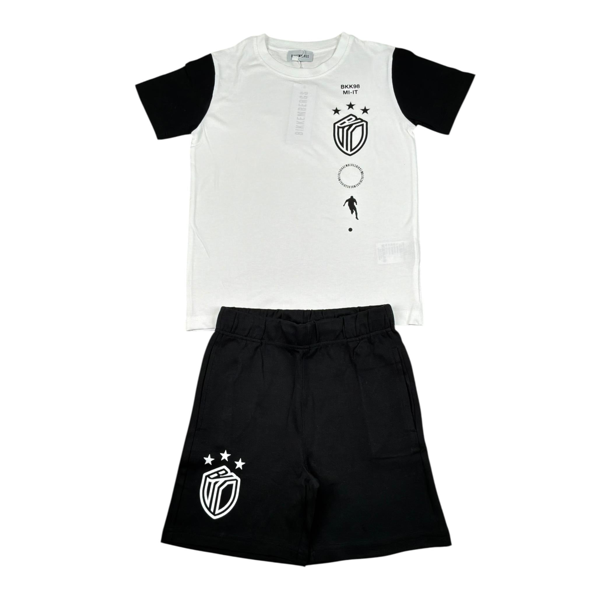 Bikkembergs Completo 2 Pezzi T-Shirt-Bermuda per Bambino BK3227X BIANCO/NERO BiKKEMBERGS 