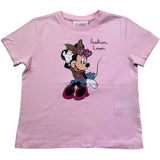 Saint Barth T-Shirt Gircollo Tinta Unita con Minnie per Bambina FAHION ROSA SAINT BARTH 