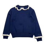 SAINT BARTH maglia tinta unita con contrasti Blu per Bambina SANGALLO BLU SAINT BARTH 