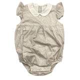 Baby Gi Pagliaccetto Giromanica Tinta Unita Fantasia Floreale Beige Per Neonata