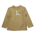 CALVIN KLEIN shirt girocollo tinta unita con stampa Sabbia per Neonato IN0IN00005 SABBIA CALVIN KLEIN 