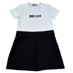 Just Cavalli Abito Mezza Manica Bicolore con Logo per Bambina JGP26161VE BIANCO/NERO JUST CAVALLI 