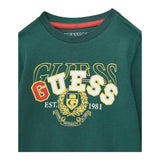 Guess Shirt Girocollo Tinta Unita con Stampa per Neonato N5RI01K8HM4 VERDE GUESS 