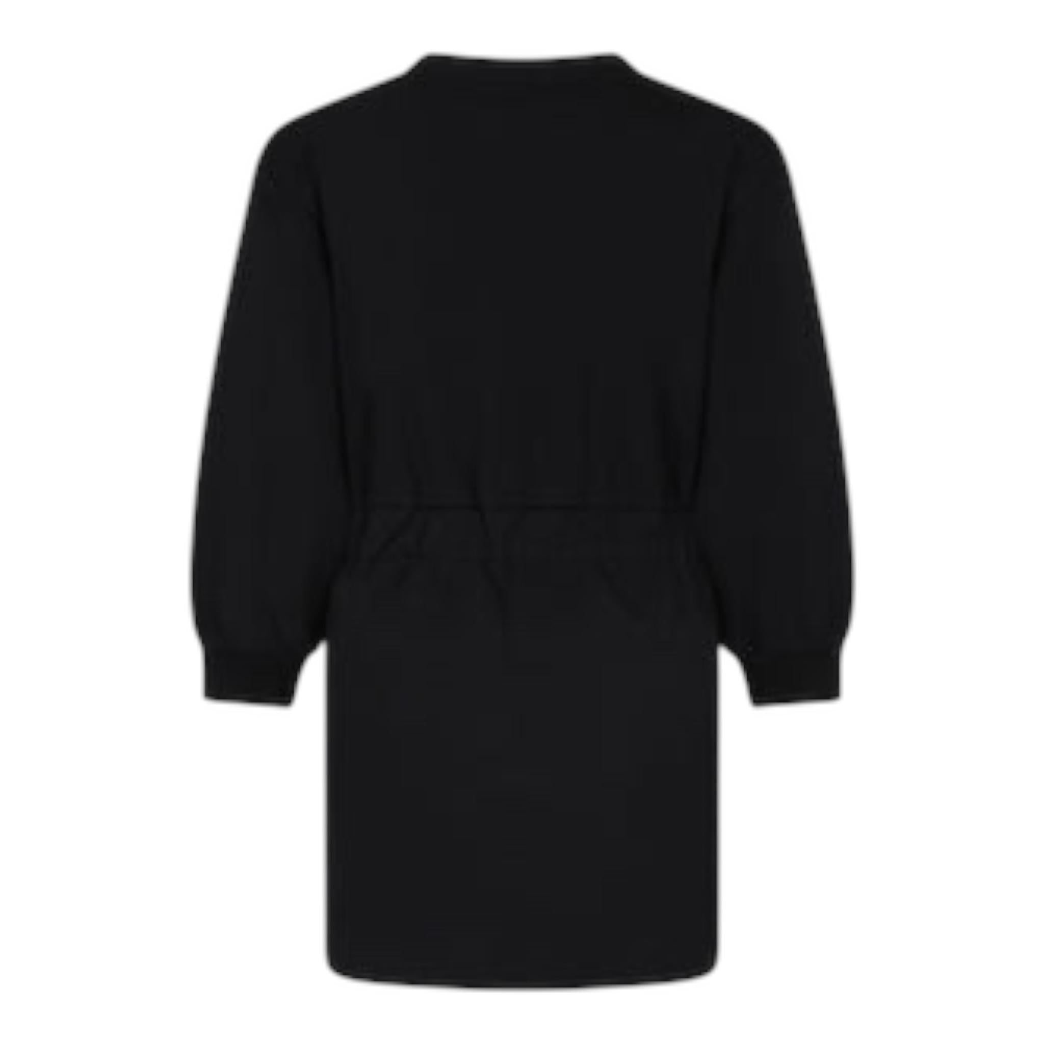 BALMAIN abito in felpa tinta unita con stampa Nero per Bambina BV1A60 NERO BALMAIN 