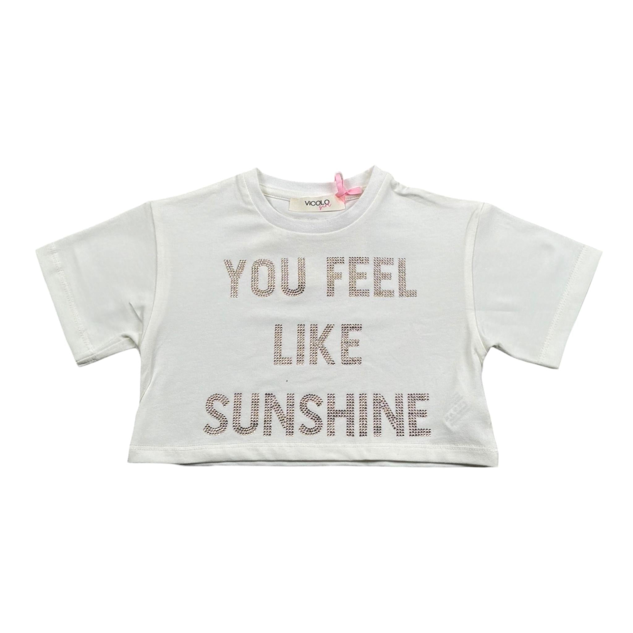 Vicolo T-Shirt Girocollo Tinta Unita con Brillantini per Neonata 3146MY00116 PANNA VICOLO 