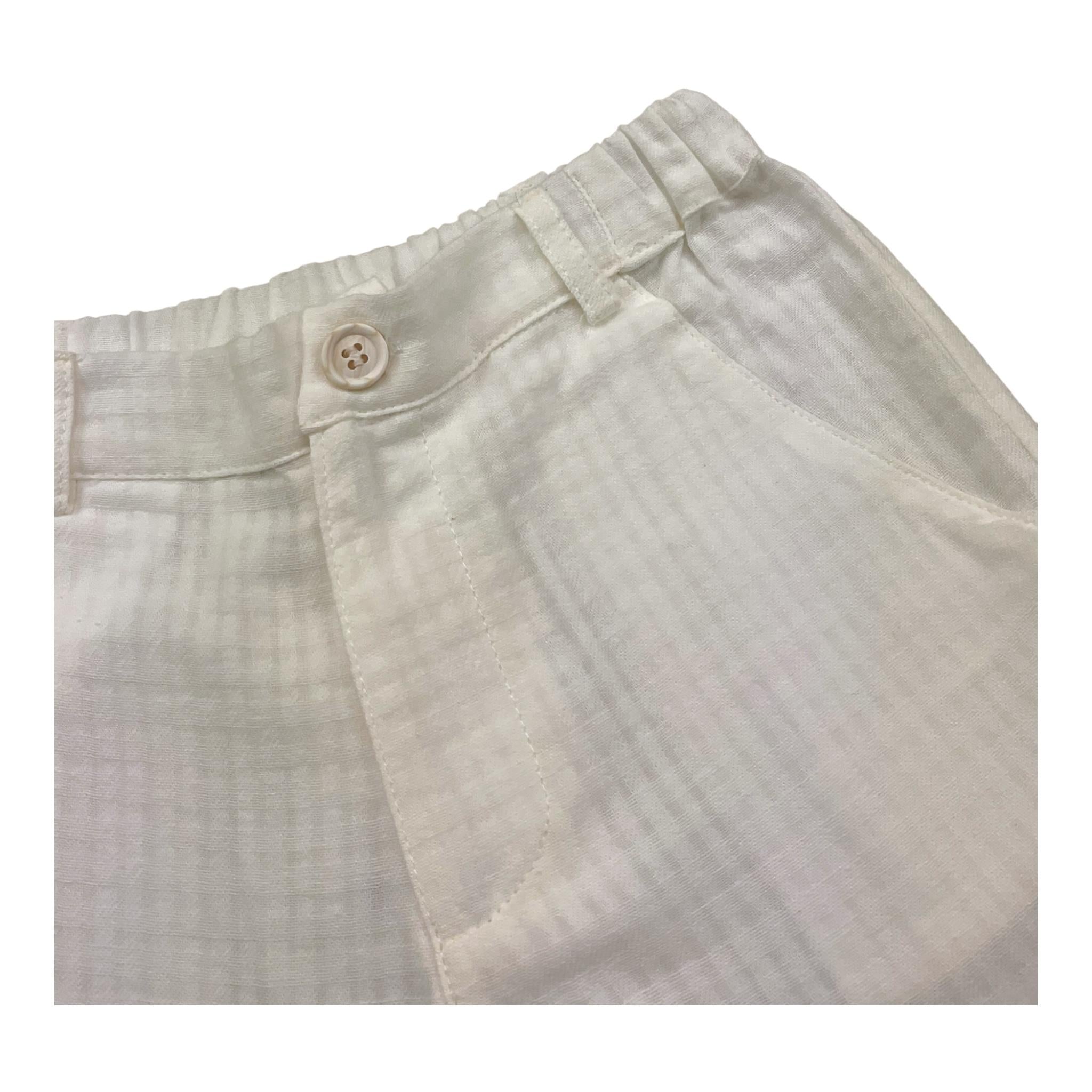 Petit Indi Bermuda Tinta Unita con Elastico In Vita per Bambino SS25BK8040 BIANCO PETIT INDI 