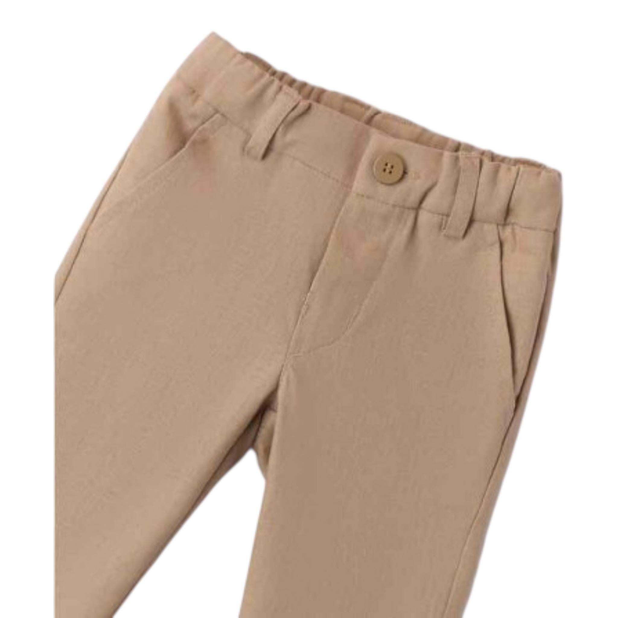 Mini Banda Pantalone tinta unita con Girovita Regolabile Beige per Neonata 3B619 BEIGE MINI BANDA 