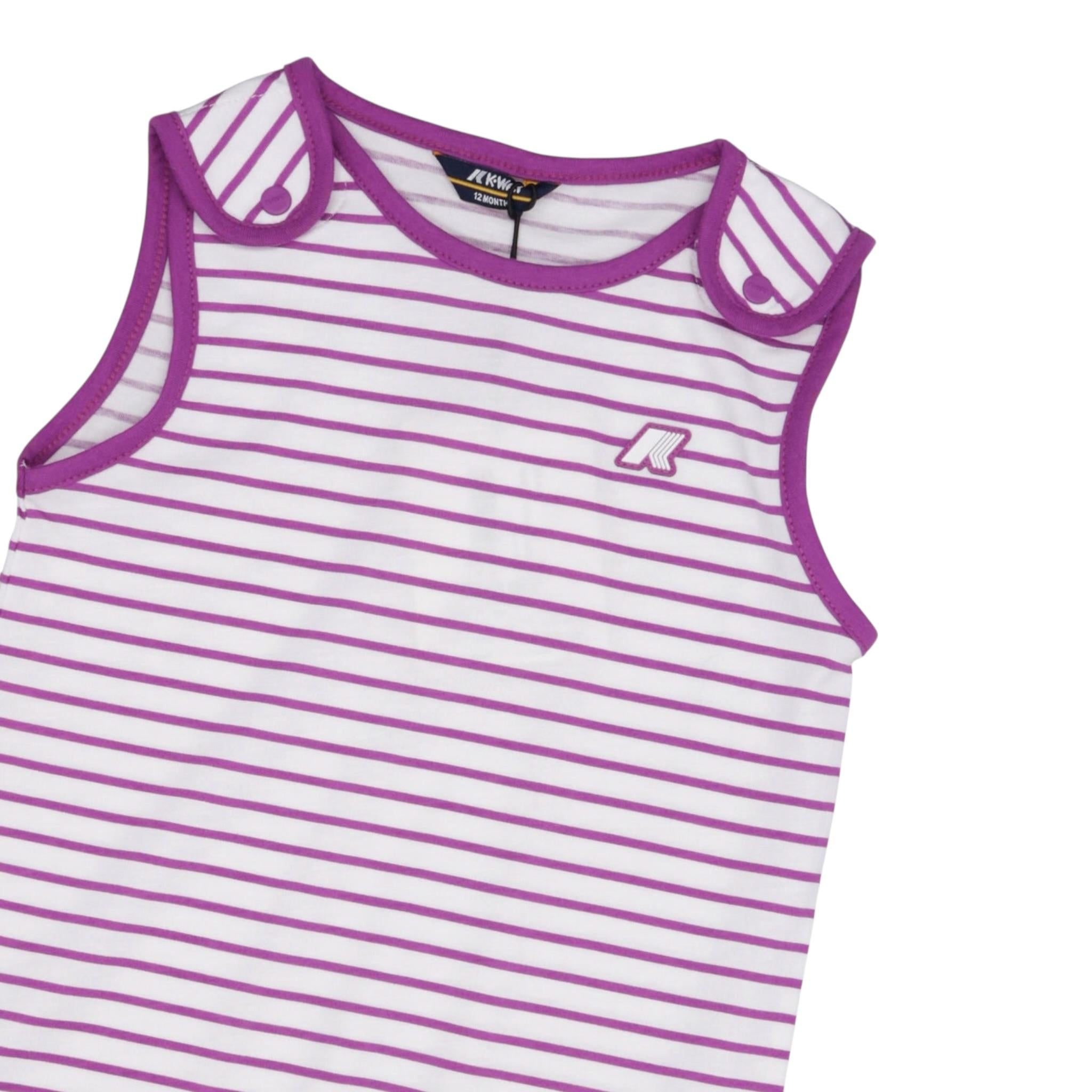 K-Way Pagliaccetto Giromanica Fantasia A Righe per Neonata K2137VW BIANCO/VIOLA K-WAY 