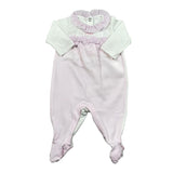 Le Bebe' Tutina Bicolore con Fantasia A Righe per Neonata LBG0549 BIANCO/ROSA LE BEBE' 