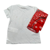 Manuel Ritz T-Shirt Girocollo tinta unita con Stampa E Bandana Bianco per Bambino MR3124JX BIANCO MANUEL RITZ 