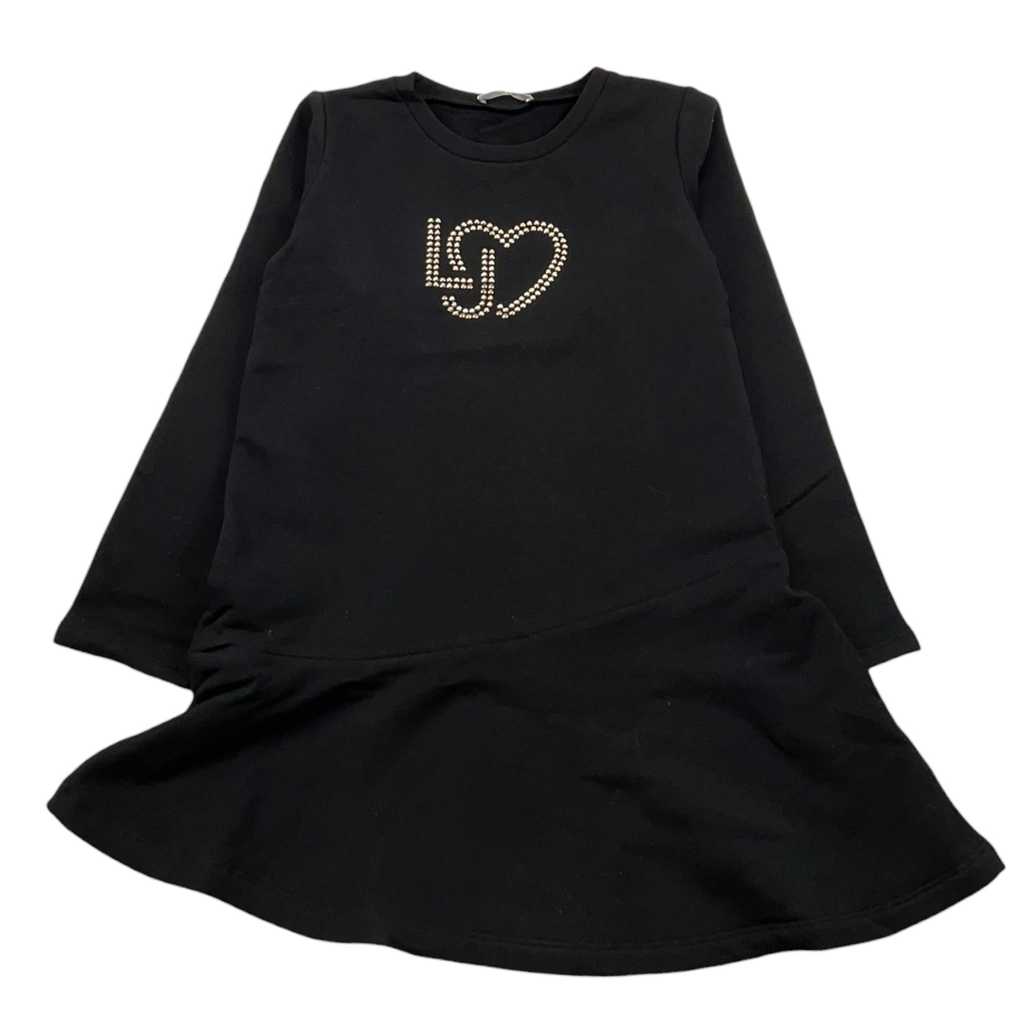 LIU JO abito modello felpa tinta unita con stampa Nero per Bambina KF4023XXXX NERO LIU JO 