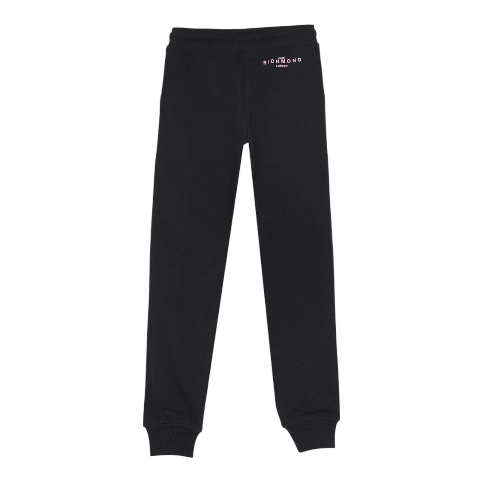 John Richmond Pantalone Tuta Tinta Unita con Logo per Bambina RGP25009PA NERO JOHN RICHMOND 