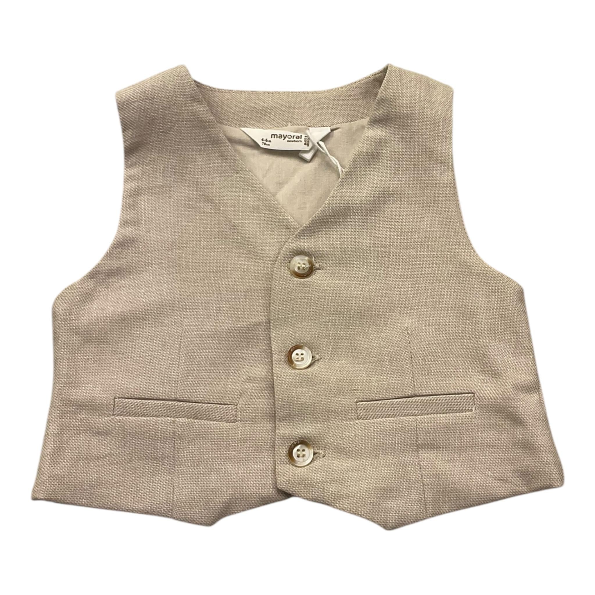 Mayoral Gilet Tinta Unita per Neonato 1394X BEIGE MAYORAL 