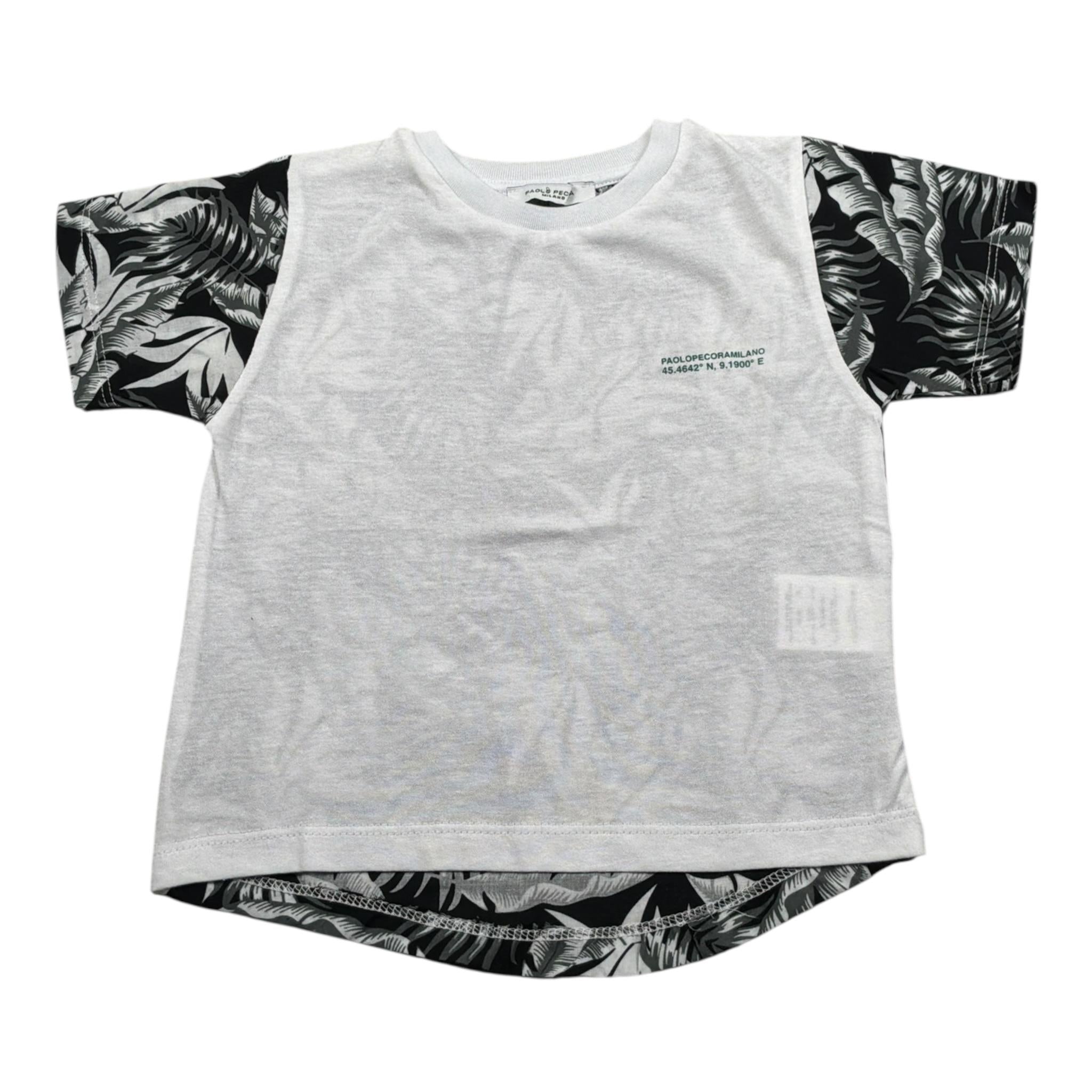 Paolo Pecora T-Shirt Girocollo tinta unita Stampa Fantasia Bianco per Neonato PP3666 BIANCO PAOLO PECORA 