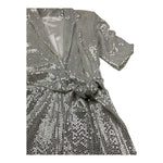 Met Abito Mezza Manica Tinta Unita per Bambina ME336 ARGENTO MET 