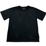 John Richmond T-Shirt Girocollo Tinta Unita con Ricami per Bambino RBP26099TS NERO JOHN RICHMOND 