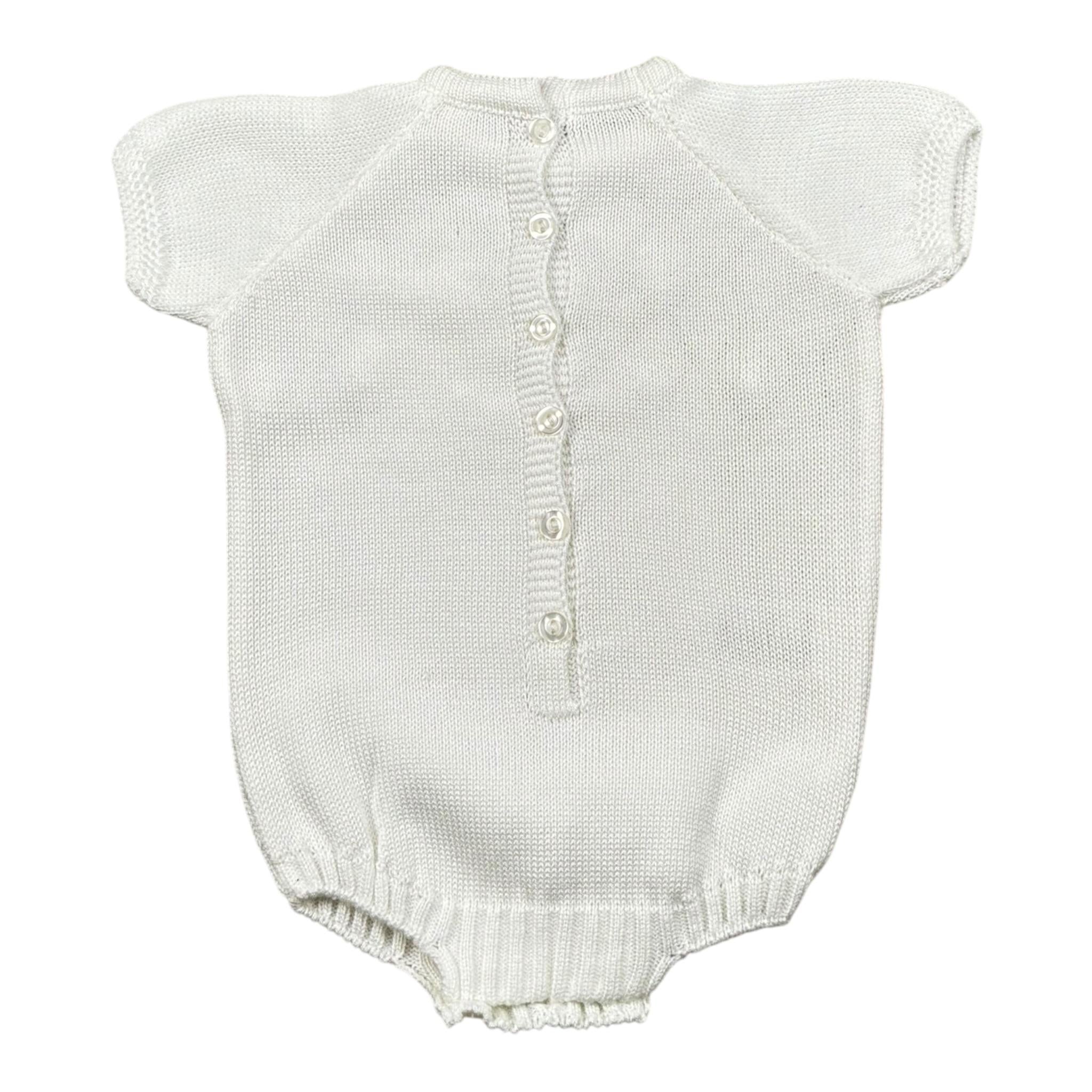 Juliana Pagliaccetto Mezza Manica tinta unita Cn Ricami Bianco per Neonato 25162X BIANCO JULIANA 