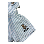 Moschino Completo 2 Pezzi Camicia-Short Tinta Unita Fantasia A Righe per Neonata MDN001 BIANCO MOSCHINO 